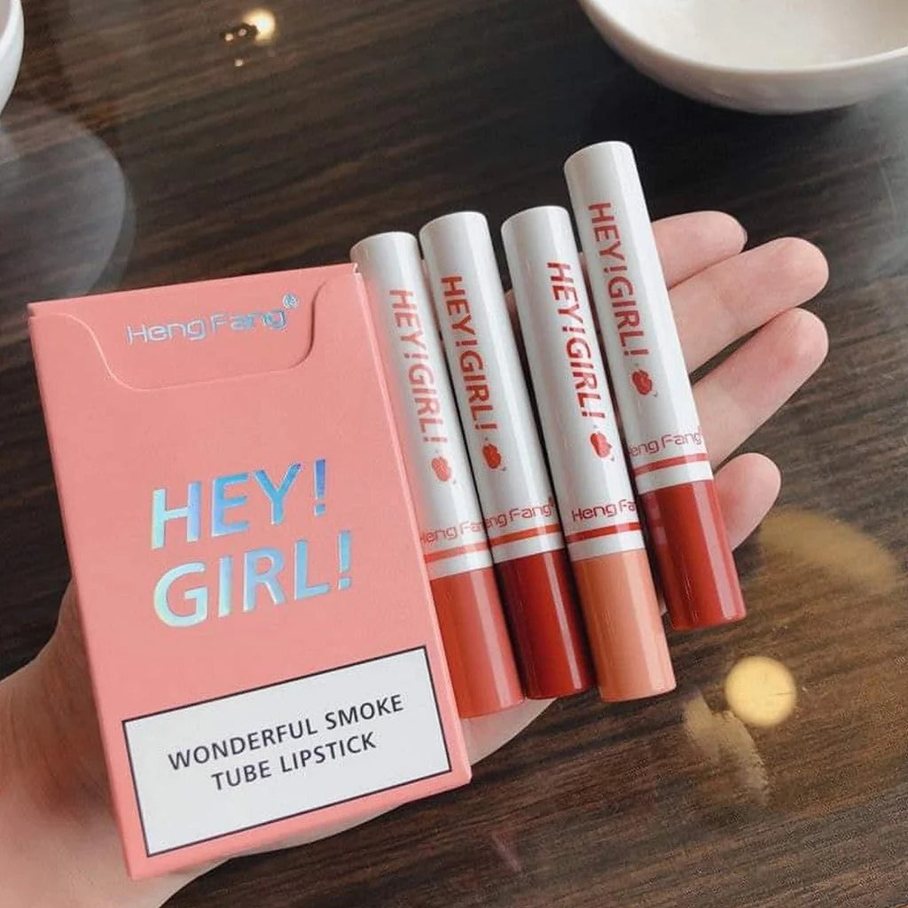 4-in-1 Trending Lipstick Set β Cigarette-Shaped Matte Lipsticks, Long-Lasting, Easy to Apply, Non-Sticky & Fade-Resistant Lip Gloss for Makeup Lovers