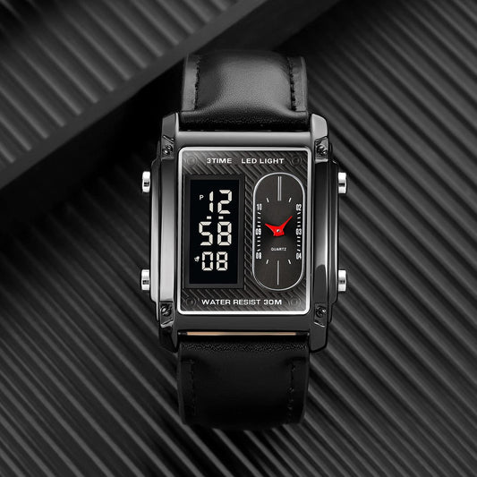 Original Skmei 1868 Boys New Style Design Famous Watch Digital Analog Mens Wrist Watches for Men Luxury Watch - Without Box - Black With Golden Case