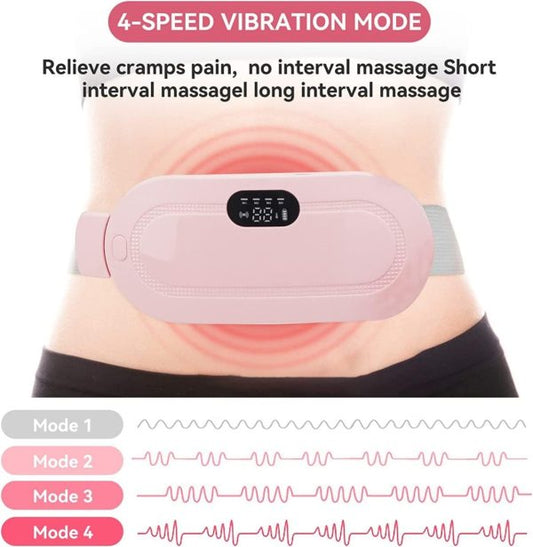 Portable Menstrual Heating Pad Belt for Women β Electric Period Pain Relief Massager with 3 Heat Levels & 4 Massage Modes - With Box
