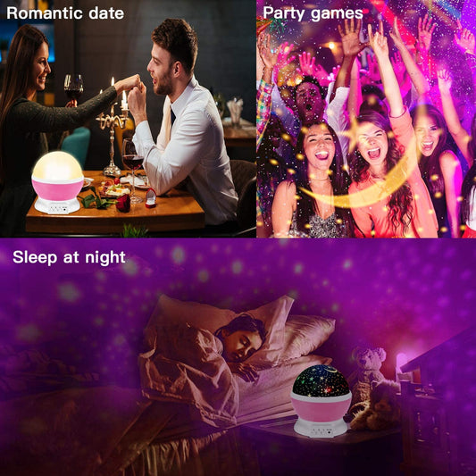 Star Master Night Light Projector – Rotating Galaxy Star Light, LED Color Changing Lamp for Room Decoration (Random Color)