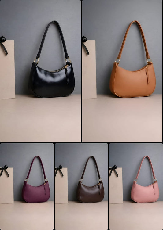 Women's Classic Zip Shoulder Bag | Sleek Everyday Carry - Black