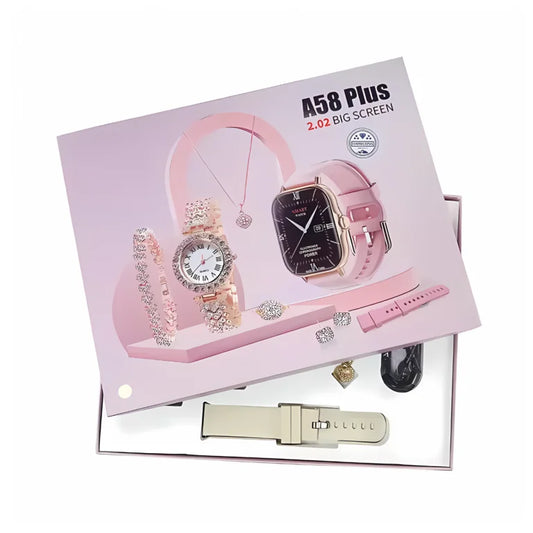 A58 Plus 6 in 1 - Smartwatch For Women | Best Quality Smart Watch For Girls | Perfect For Gift - Random Color