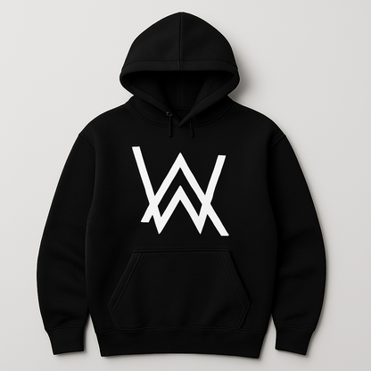 New Summer Collection Full Black Hoodie with WA Print for Men and Boys – Comfortable, Fashionable & Casual Wear - Large