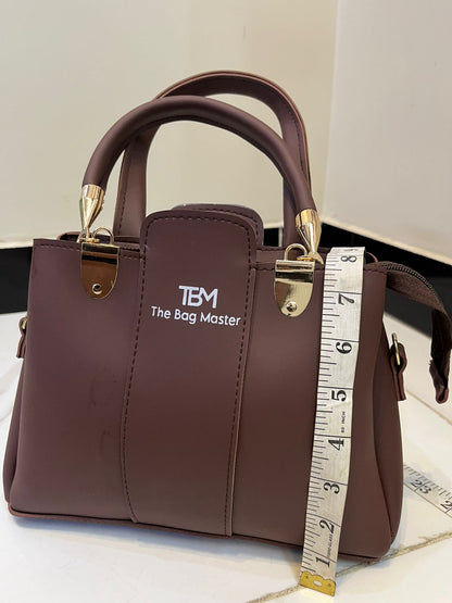 3 Pieces Ladies Handbag Elegant Design Premium Quality Smooth Finish Easy Carry - Black