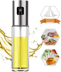 Oil Spray Bottle / 100ml Glass Oil Sprayer For Kitchen Use / Cooking, BBQ, Baking, Frying, Salad Dressing Oil Spray Bottle (Random color)