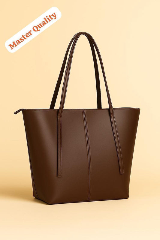 Women’s Leather Tote Bag With Zipper Pocket Master Quality Stylish And Durable Fashion Accessory | Black