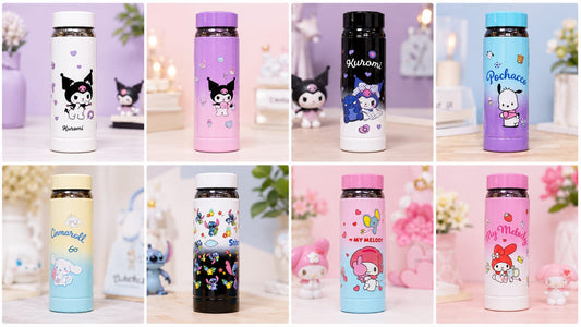 Premium Cartoon Print Stainless Steel Water Bottle – Double-Wall Vacuum Insulated Cute Character Flask - Random Color - 1000ml