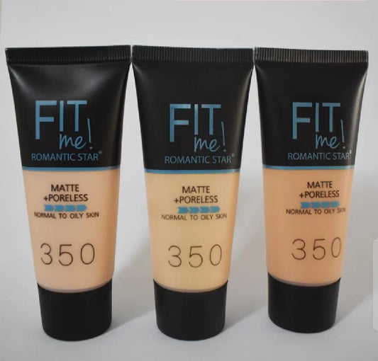 Fit Me! Romantic Star Matte + Poreless Liquid Foundation (Shade 350) – Oil-Controlling, Pore-Blurring Long-Wear Foundation for Normal to Oily Skin