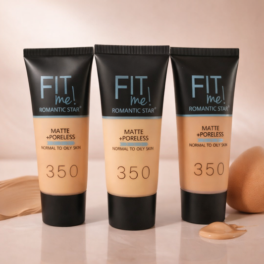 Fit Me! Romantic Star Matte + Poreless Liquid Foundation (Shade 350) – Oil-Controlling, Pore-Blurring Long-Wear Foundation for Normal to Oily Skin