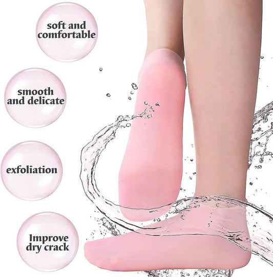 Silicone Moisturizing Heel Socks – Reusable Cracked Heel Care Socks