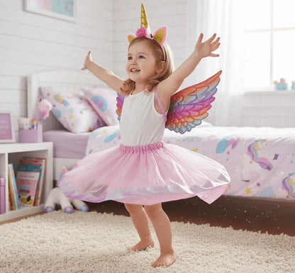 DreamGlow Pink Unicorn Wing Costume Set