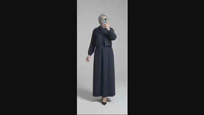 Stylish 2 Piece Set Long Frock Maxi Dress With Matching Zipper Jacket Premium Quality