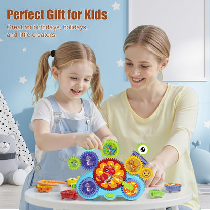 Gears Building Blocks Toy | Puzzle Construction Set | Creative Learning Blocks for Kids 3+ | Boys & Girls