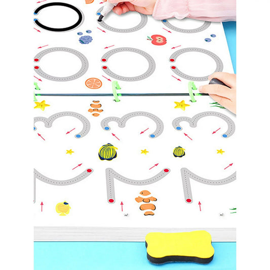 Magical Tracing Workbook Set for Kids – Reusable Learning to Write Alphabet, Numbers & Line Tracing Practice Book with Magic Pen